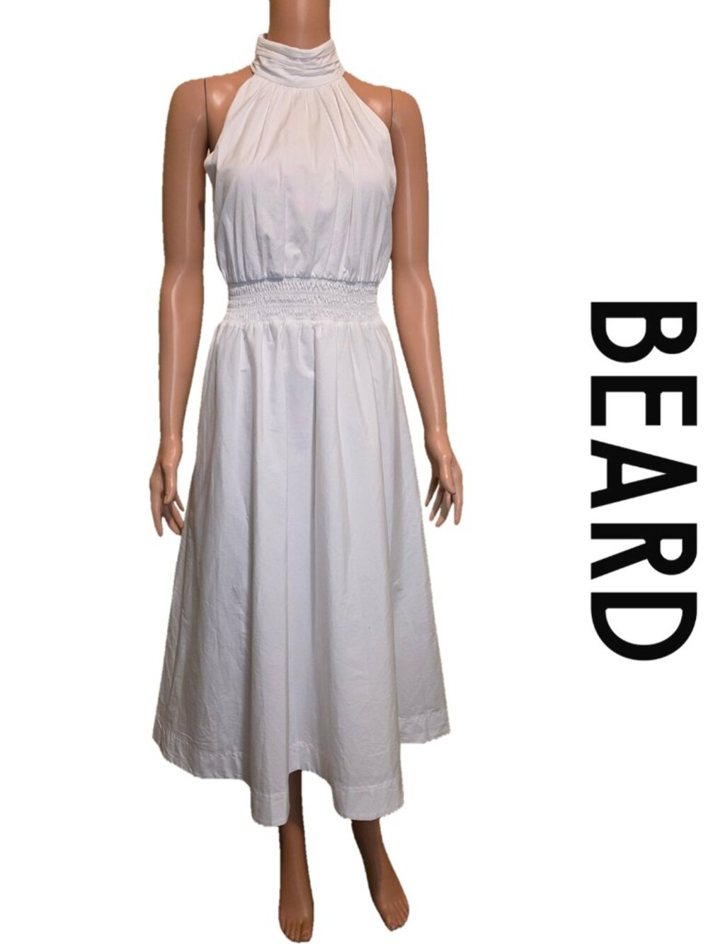 Veronica Beard Kinny Smocked Cotton Blend Midi Dress NWT White Size 6 - Picture 2 of 14